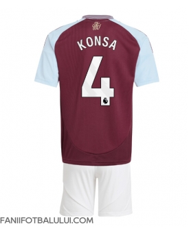 Aston Villa Ezri Konsa #4 Echipament de Fotbal Replică 2024-25 Copii Acasa (+ Șorturi)
